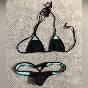 Wicked weasel Black and Mint Bikini Set